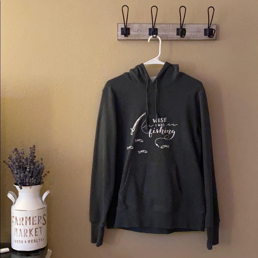 Wish I was fishing hoodie